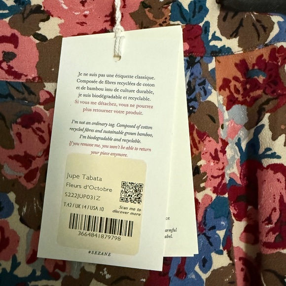 Sezane Tabata Skirt October Flowers - Size 10 - Picture 2 of 3